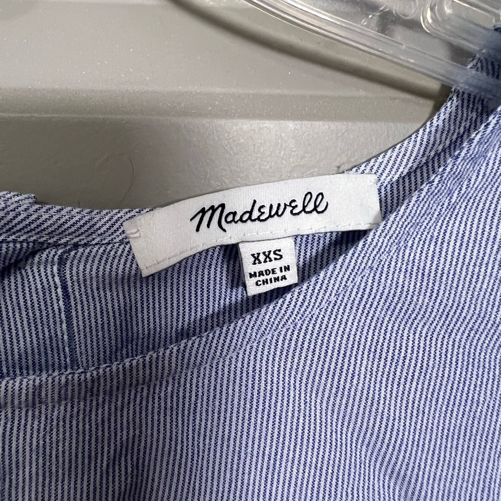 Madewell Button Back Striped Front-Tie Tee Size XXS - Picture 2 of 7